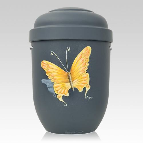 Yellow Butterfly Biodegradable Urn